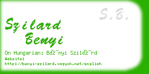 szilard benyi business card